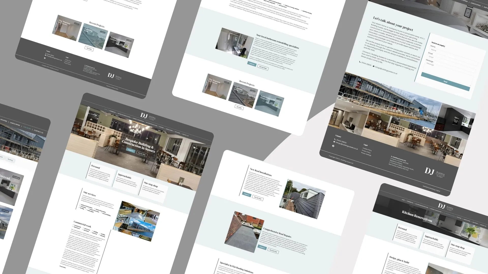 DJ Building Sussex website design by Bulldogs Digital