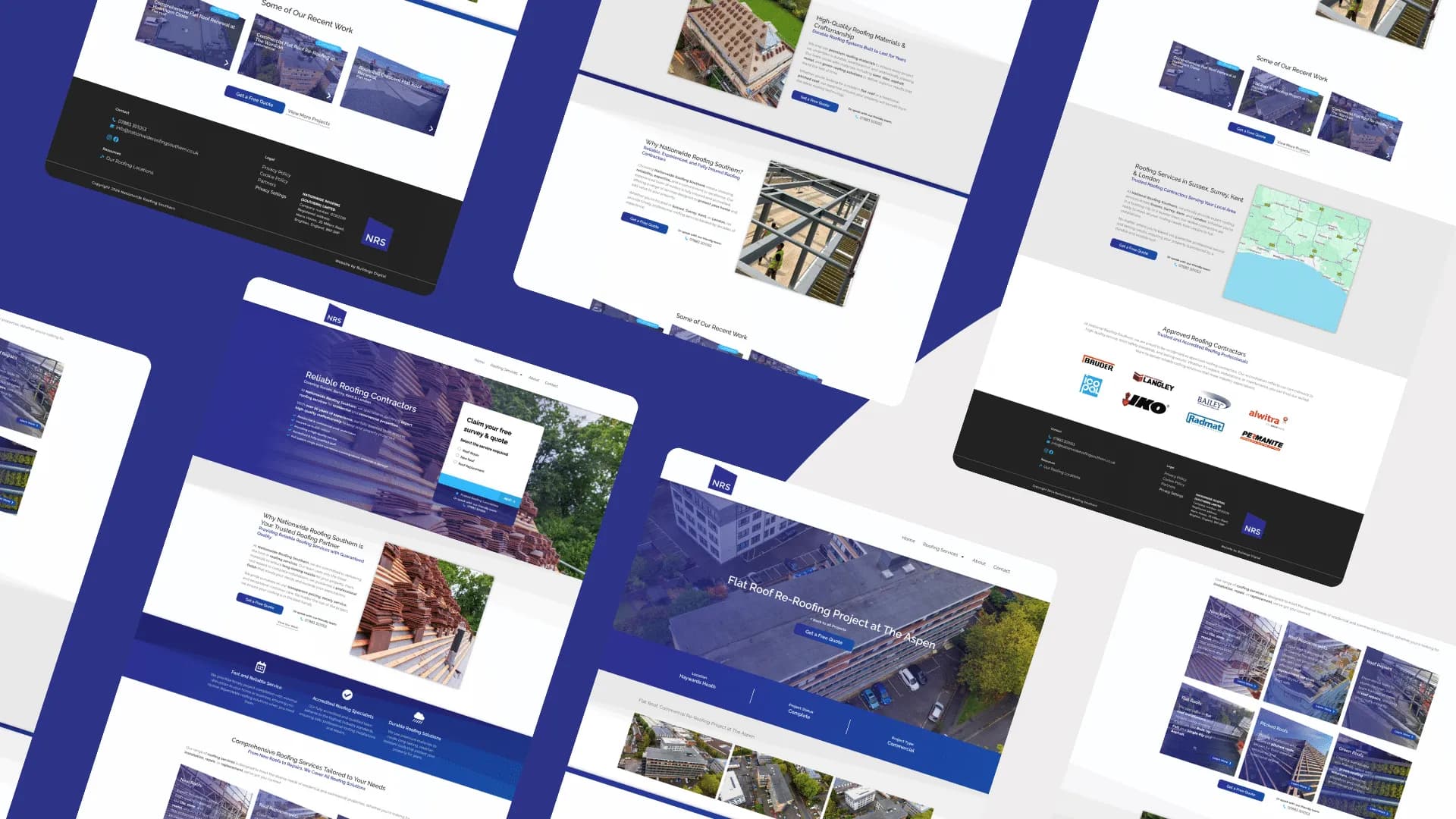 Nationwide Roofing website design by Bulldogs Digital